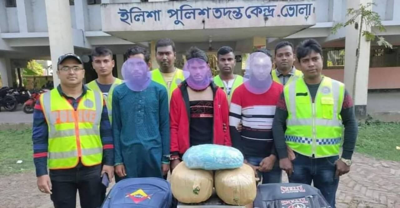 ভোলায় গাঁজা সহ গ্রেফতার ৩