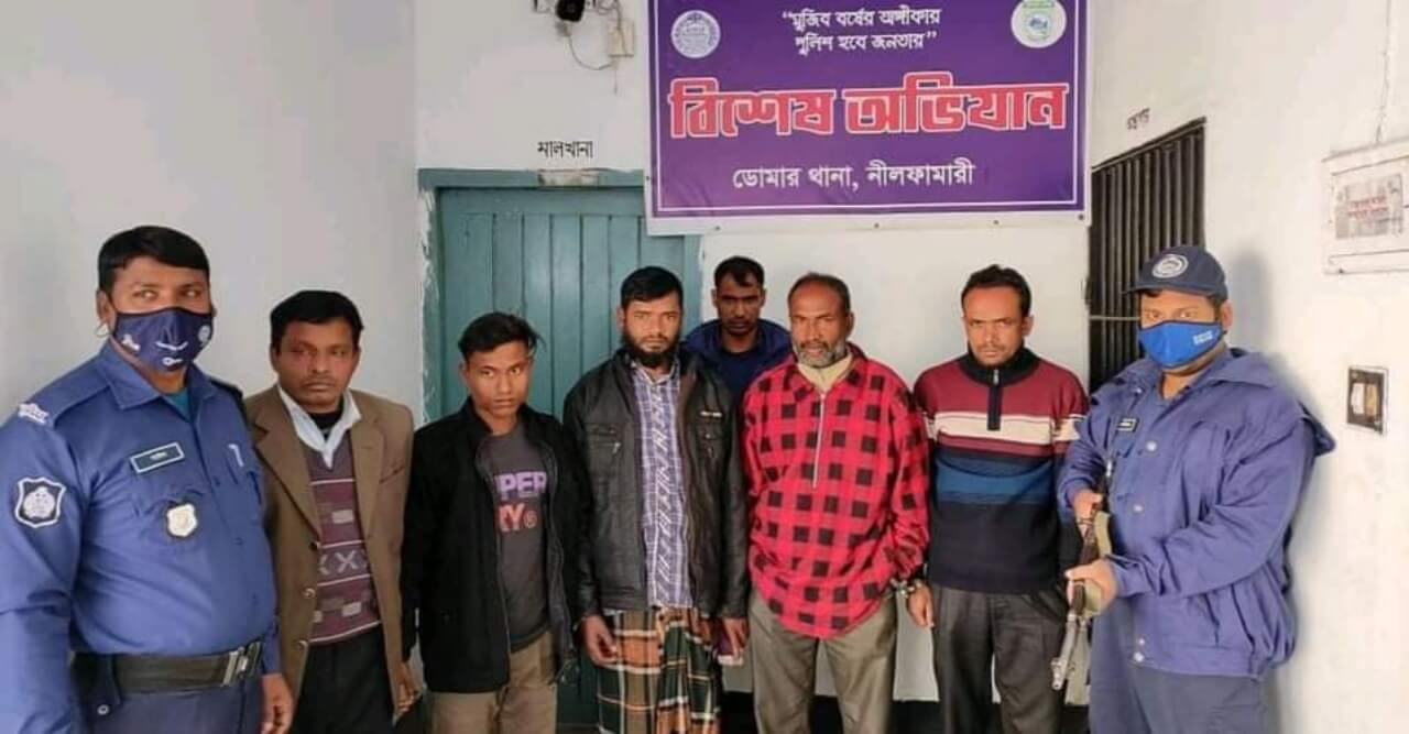 ডোমারে পরোয়ানাধারী ৬ আসামি গ্রেফতার