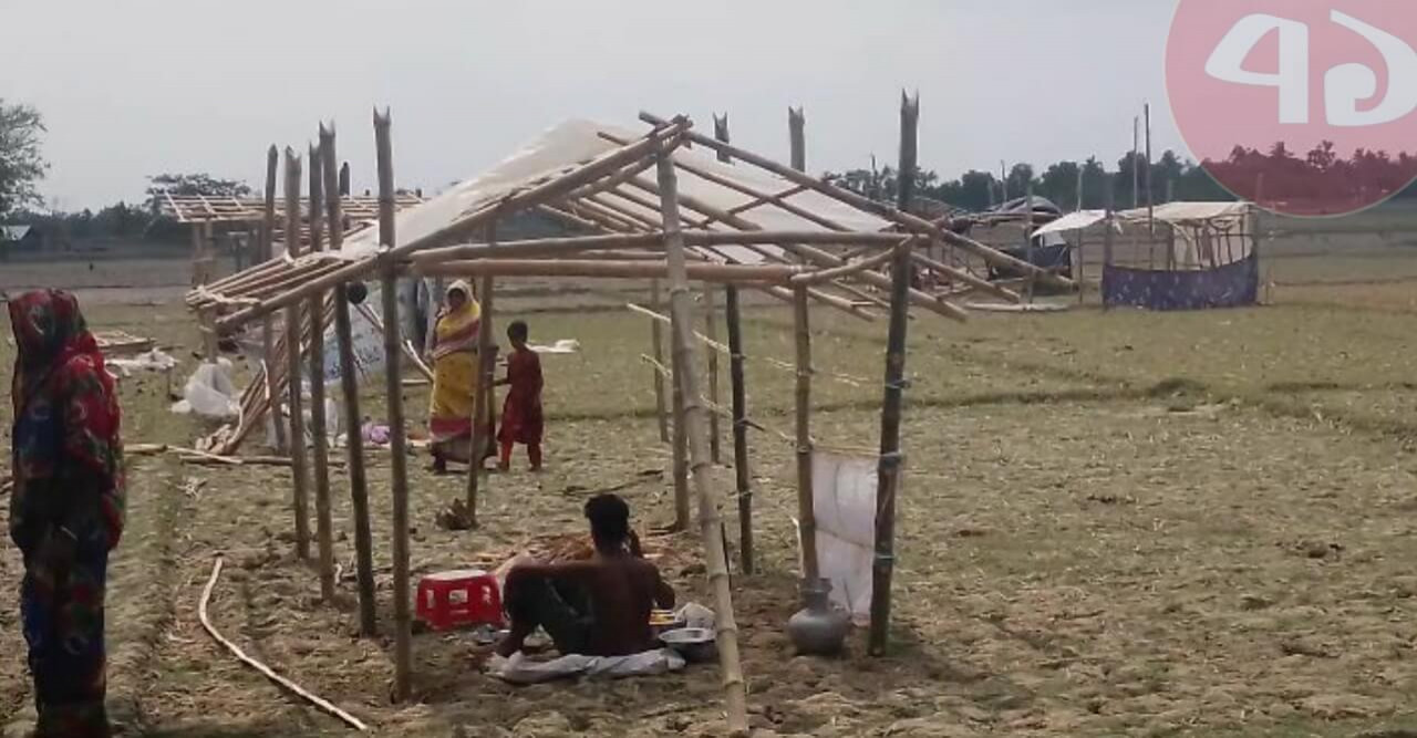 শ্যামনগরে অবৈধভাবে জোরপূর্বক জমি দখল