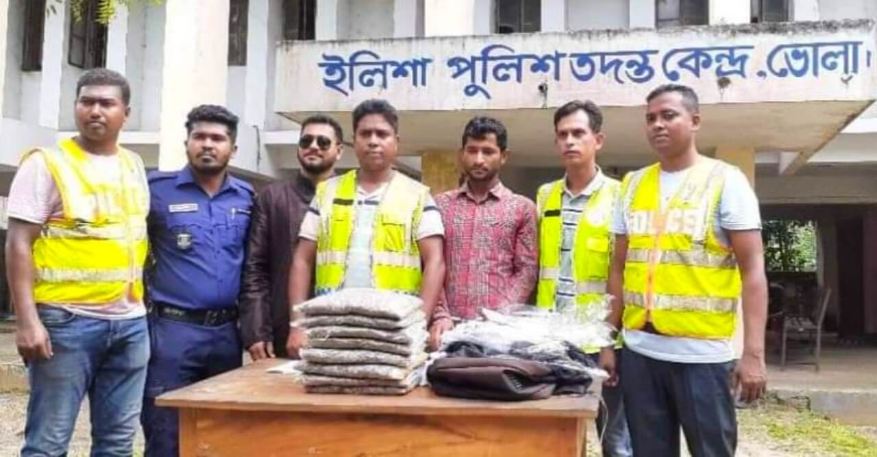 ভোলার ইলিশায় গাঁজা সহ এক মাদক কারবারি আটক
