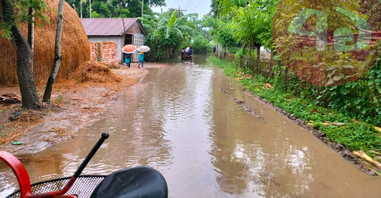 গুরুদাসপুরে সামান্য বৃষ্টিতেই জলাবদ্ধতা! দুর্ভোগে এলাকাবাসী