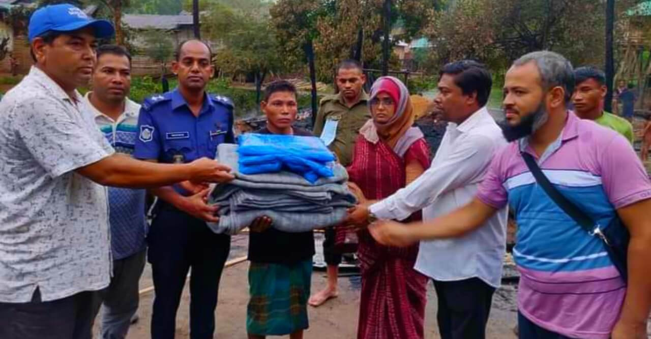 সোনাইছড়িতে পাঁচটি বসত ঘর আগুনে পুড়ে ছাই